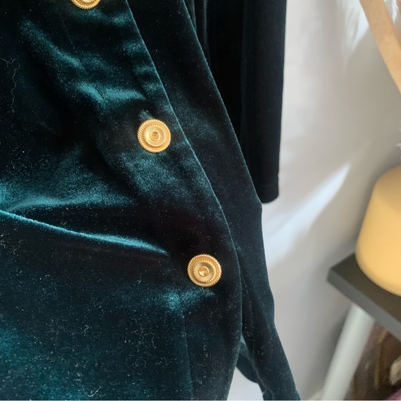 Vintage Emerald Green Button Up Shirt/Cardigan - Picture 6 of 6